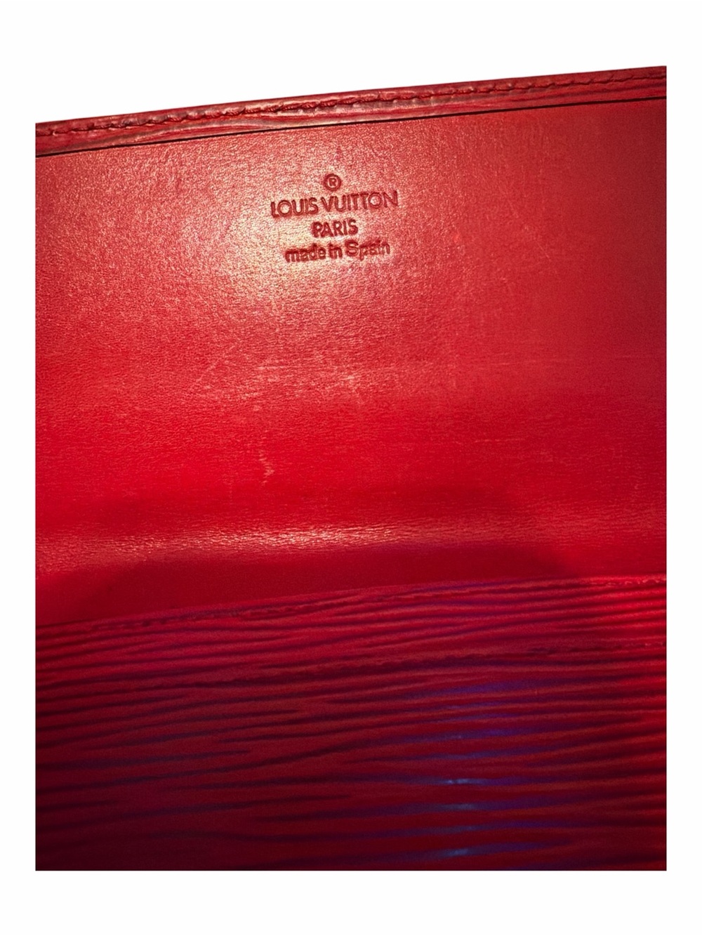 ⁠Auth Louis Vuitton Castilian Red Epi Leather Long Flap Wallet Envelope - Picture 3 of 6